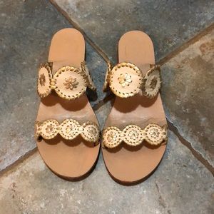 White and gold Jack Roger sandals! Size 8!